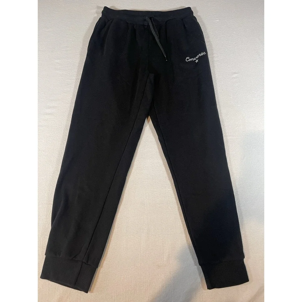 Converse Kids Black Jogger Sweatpants With Drawstring And Pockets Girls Size XL